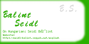 balint seidl business card